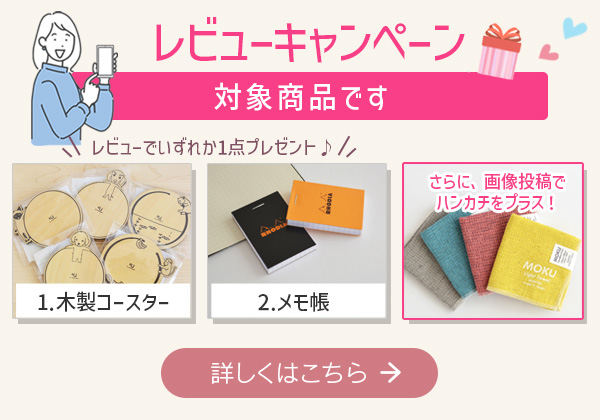 レビュー投稿でプレゼントがもらえます！