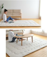 【極厚！】 ●BIG MORIES●●国産 綿麻ふっくらラグ 190×190cm 国産 綿麻ふっくらラグ 190×270cm 高反発 極厚 こたつ敷き布団 こたつ