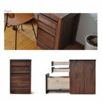 ワゴン 木と風 ウォールナット材 デスクワゴン キャスター付き オイル