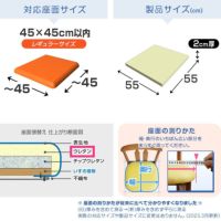 椅子の張替え用ウレタン【2cm厚】／55x55cm