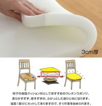 【ワイド版】椅子の張替え用ウレタン【3cm厚】／55x65cm