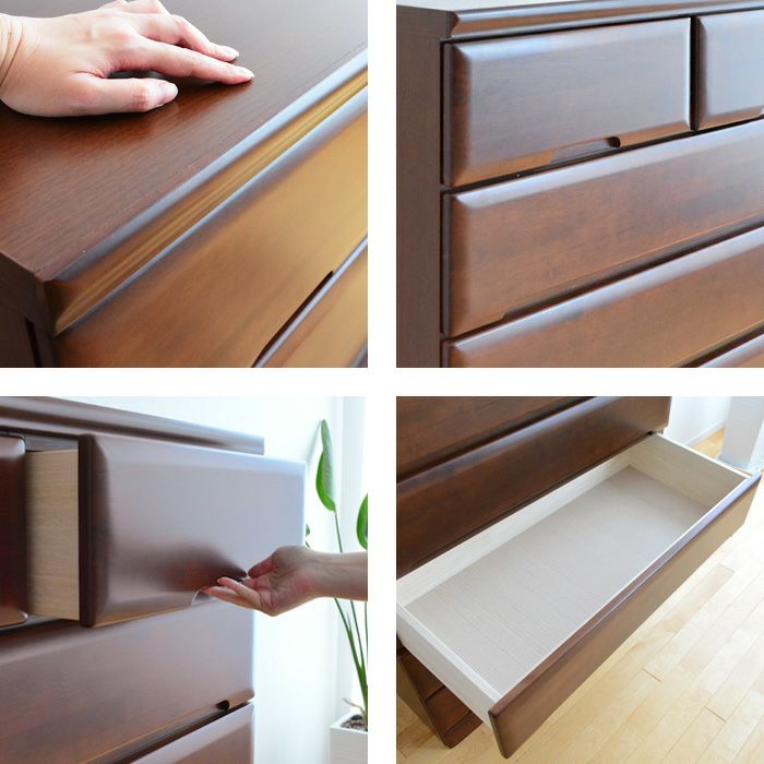 チェスト幅70cm3段SMO完成品国産日本製天然木引き出し引出し小物収納箪笥タンスたんす子供シンプル木製ブラウンBRラバーウッド材丈夫送料無料JUSTFIT