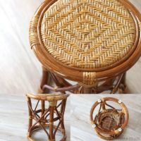 ラタンスツールC405HR籐製籐椅子木製コンパクトサイズ背もたれ無し