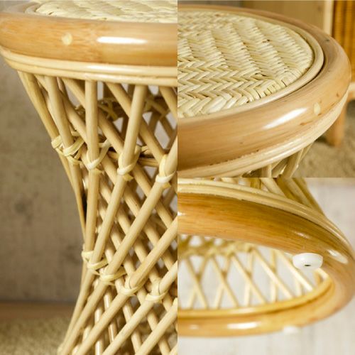 ラタンスツールC414N籐製木製籐椅子背もたれ無し送料無料