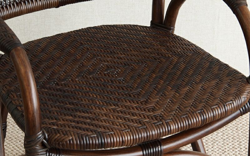 ラタンチェアC117KAC117CBWAHOOシリーズダークブラウンハニーフレームラタン手編みアームチェア肘付きひじ掛けイスラタン製籐製木製籐椅子送料無料